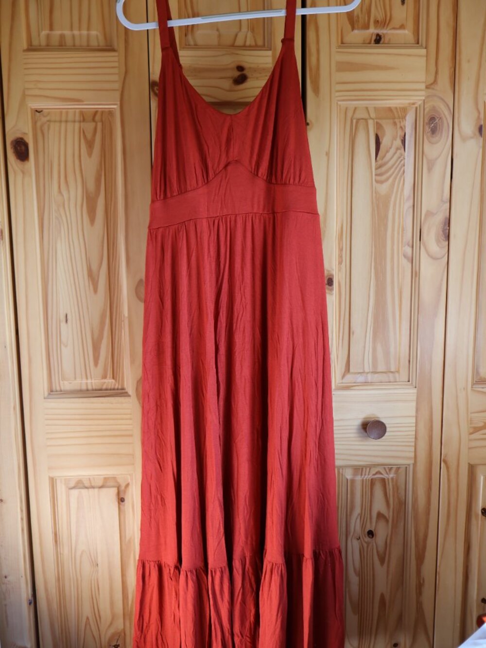 NWT Torrid Tiered Maxi Dress Womens Size 2 Burnt Orange Jersey Knit Sleeveless - Picture 2 of 5